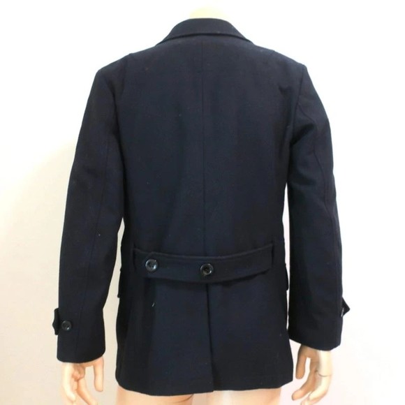 Yves Saint Laurent Peacoat Black Wool Size Medium Double Breasted Jacket - Picture 4 of 7